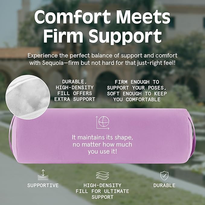 Retrospec Retrospec Sequoia Yoga Bolster Pillow - Meditation Cushion for Yoga Practices - Includes Machine Washable 100% Cotton Cover & Durable Carry Handle