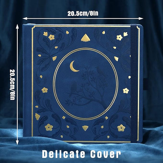 TIEFOSSI Dotted Journal Notebook, Dot Grid Notebook for Women Men, Hardcover PU Leather Journal, 160 GSM Thick Paper, 160 Numbered Pages with Gold Edges, 8 x 8 Square Diary