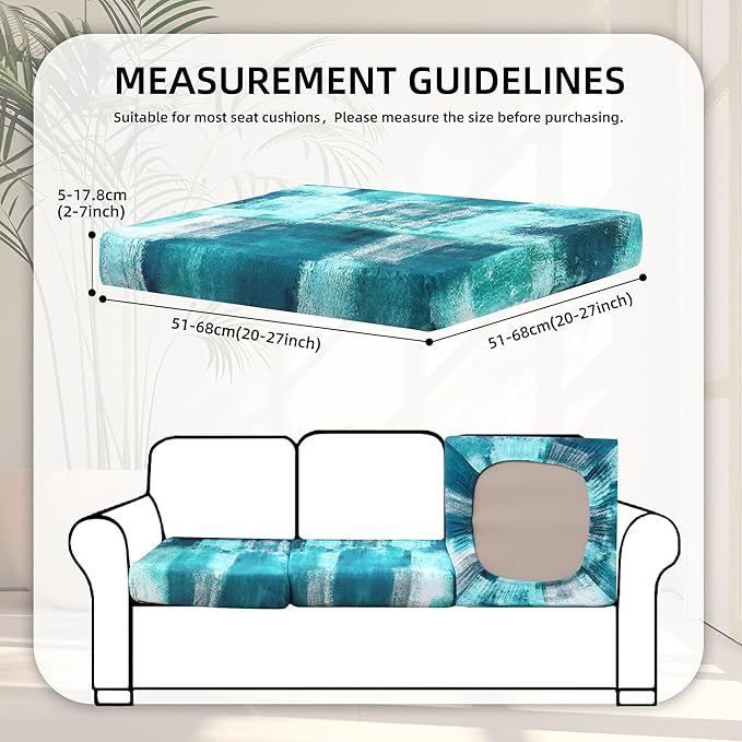 8Pcs Stretch Patio Cushion Covers,Outdoor Couch Covers Replacement,Outdoor Couch & Sofa Slipcovers,for Patio Furniture Cushion Covers,Washable Reusable Furniture Protector(Turquoise,Cover Only)
