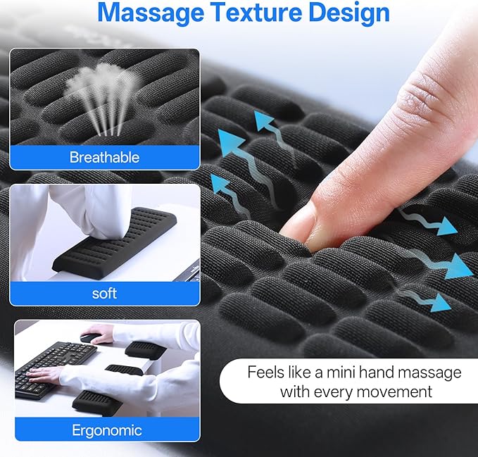 UnivoColors PostureUp L-Shaped Desk Wrist Rest & Elbow Rest, Non-Slip, Separate Design, Memory Foam Desk Edge Support, Ergonomic Design for Long-Hour Work (11.8 * 3.9 inch 2-Piece Set)