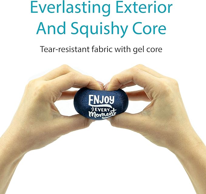 Candescent Stress Balls - Hand Therapy Relief for Anxiety, Fidget, Tension, Exercise Strengthener - Motivational Toys for Adults & Kids - Set of 2 (Crystal Blue, Ocean Blue)