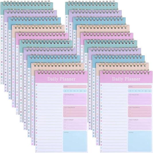 20-Pack Daily Planner Notepads – 5” x 8” Undated To-Do List Notebooks, 30 Sheets Each – PVC Cover & Premium Paper for Office and Home Organization
