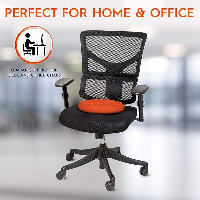 Bouncyband – Wiggle Seat – Orange, 13” D – Large Sensory Cushion for Kids Ages 6-18+ – Promotes Active Learning, Improves Student Productivity, Includes Easy-Inflation Pump