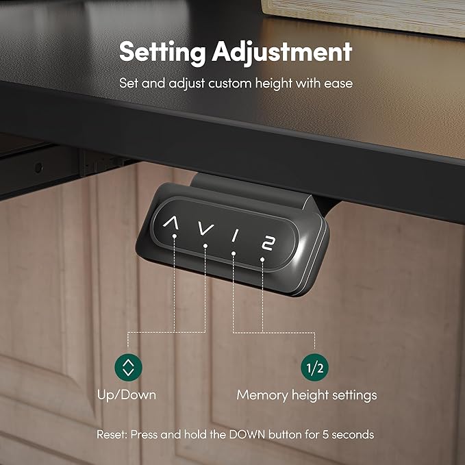 FEZIBO Standing Desk with Keyboard Tray, 60 x 24 Inch Adjustable Height Sit Stand Desk with Memory Presets for Home Office, Ergonomic Computer Workstation, Black