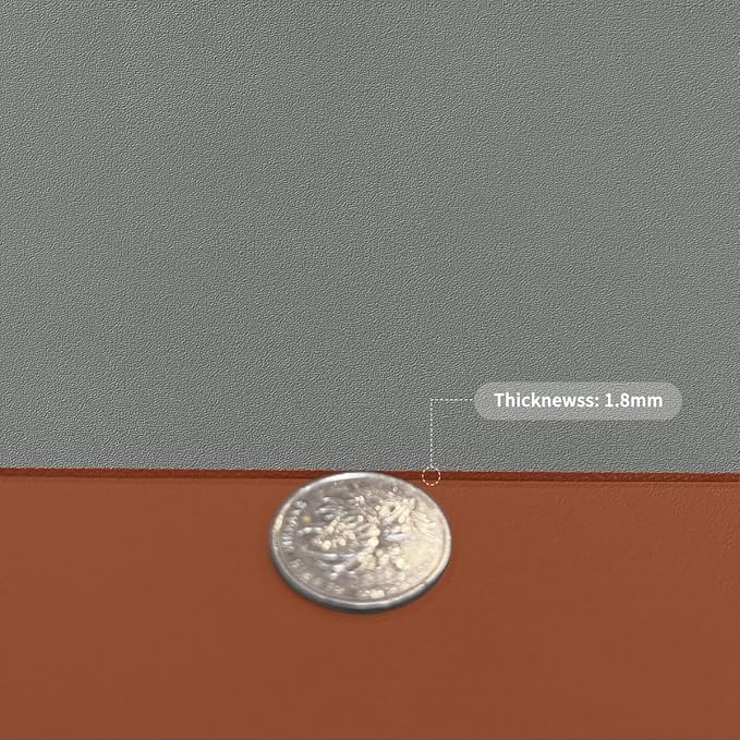 Leather Desk Mat,1.8mm Thick,12x60 Inch Desk Cover,Desk Protector Mat,Dresser Cover Top,Dresser Top Cover,Dresser Top Protector,Desk Covers On Top of Desks(Brown+Gray,12×60)