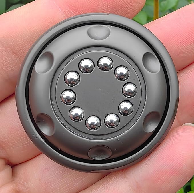 EDC Magnetic Metal Stress Relief Spinner Toy, Anxiety Reducing EDC Fidget Toy for Focus and Calm, Portable Office and Home Use (Grey)