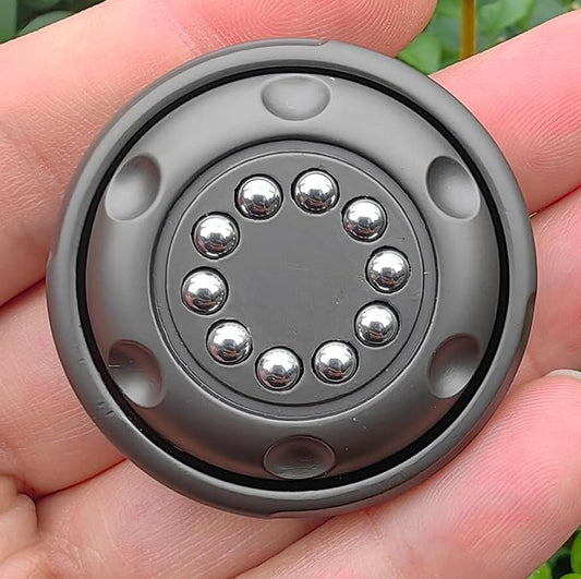 EDC Magnetic Metal Stress Relief Spinner Toy, Anxiety Reducing EDC Fidget Toy for Focus and Calm, Portable Office and Home Use (Grey)