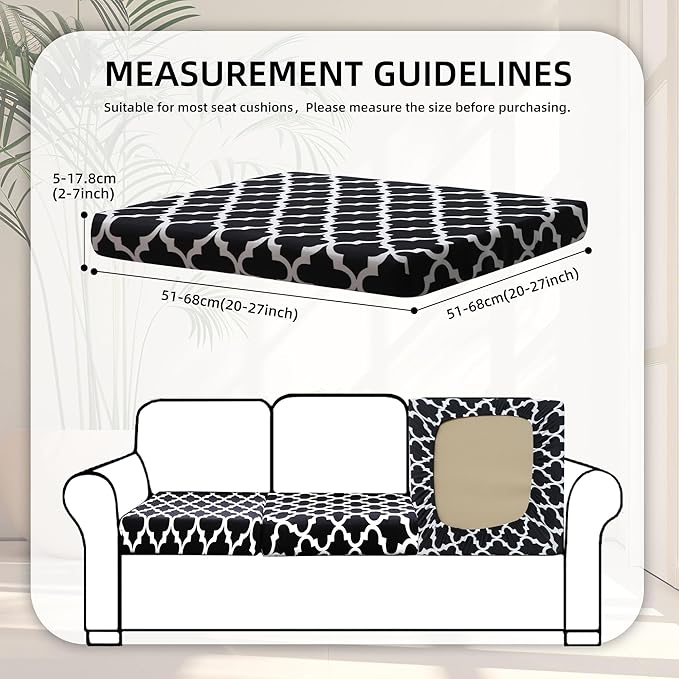 8Pcs Stretch Patio Cushion Covers,Outdoor Couch Covers Replacement,Outdoor Couch & Sofa Slipcovers,for Patio Furniture Cushion Covers,Washable Reusable Furniture Protector (Lingge Grey,Cover Only)