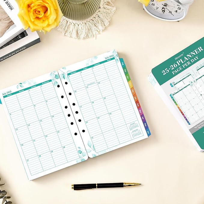 2025-2026 Planner Refills – Planner Refills 2025-2026, Jul.2025 - Jun.2026, 2 Pages Per Day Daily ＆ Monthly Planner, 5.5" x 8.4", Daily Tracker