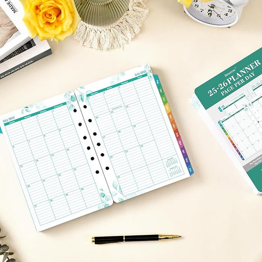 2025-2026 Planner Refills – Planner Refills 2025-2026, Jul.2025 - Jun.2026, 2 Pages Per Day Daily ＆ Monthly Planner, 5.5" x 8.4", Daily Tracker