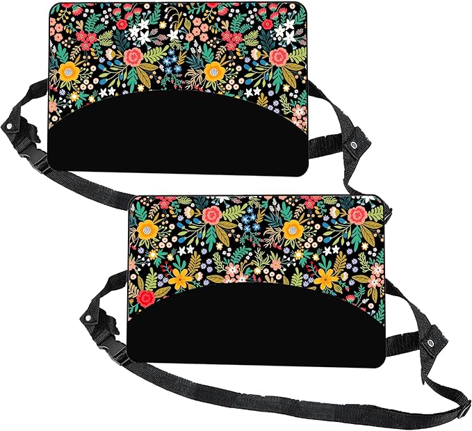 Airplane Foot Hammock Ajustable Foot Hammock for Plane Travel Essentials Comfort Leg Footrest Long Flight Essentials for Men Women,Travel Accessories for Car,Offfice,Airplane(Flower, 2 Pack)