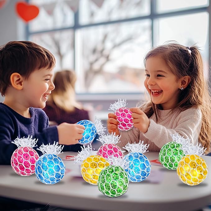 24 Pack Stress Balls Set Fidget Toys for Adults, Halloween Party Favors for Kids Adults School Class Birthday Gifts,Squishy Toys, Squeeze Balls Bulk ,Goodie Bag Stuffers Hand Exercise Balls