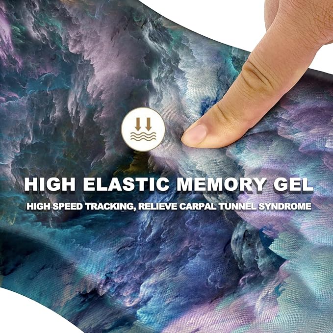 Ergonomic Wrist Rest Support Mouse Pad, Massage Design Relief Carpal Tunnel Pain, Entire Memory Foam Non-Slip, Computer Mouse Pads for Wireless