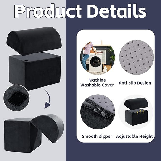 ROYALAY Adjustable Foot Rest for Under Desk at Work, Foot Stools for Under Office Desk, Ergonomic Leg Rest, Black