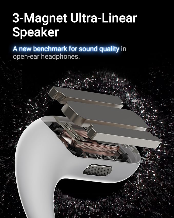 ACEFAST AceFit Pro Open-Ear Headphones, Night Safety Mode for Sports, Powerful Bass, 7.6g Ultra-Comfort, Bluetooth 5.4, 30H Playtime with Digital Display, IP54 Sports Earbuds for Running & Workouts