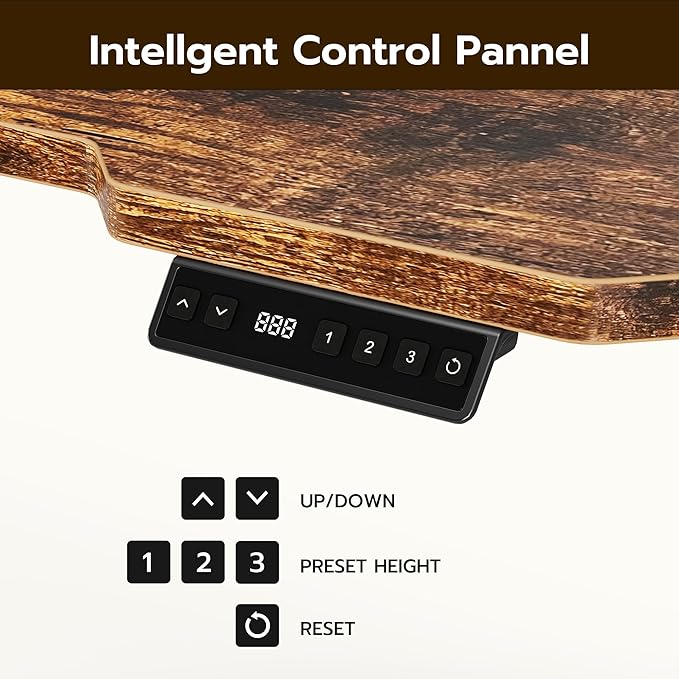 51" Reversiable L-Shaped Electric Standing Desk Adjustable Height Gaming Stand Up Corner Desk Sit Stand Home Office Computer Desk with Splice Board,Black Carbon Top