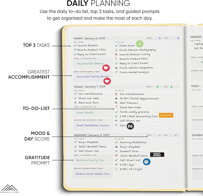 Undated, 2025 Planner, 8.5" x 11" - The #1 Productivity Planner to Achieve Your 2025 Goals - Planner 2025-2026 by PRODUCTIVITY STORE (A4, CREAM)