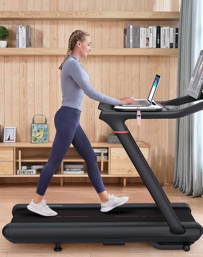 Treadmill Desk Attachment,Peleton Tread Tray Accessories Laptop Stand with Tablet Holder and Edge Protector,Treadmill Workstation for Home/Office