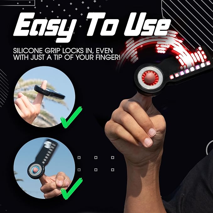 RingSlingr Lightning Blue Fidget Spinner Toy, Durable, Portable LED Fidget Toy for Young Adults and Kids, Light Up Spinner Toy