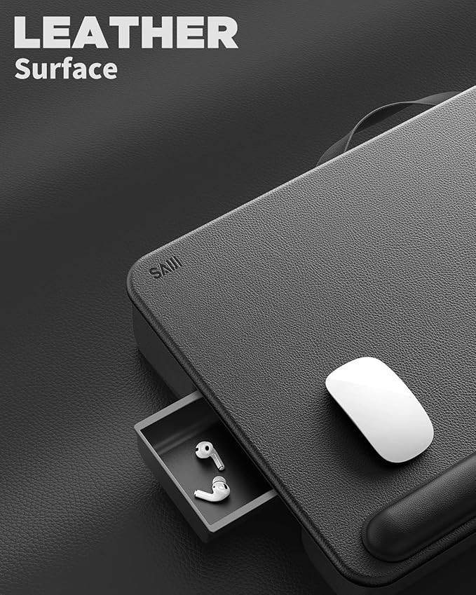 SAIJI Laptop Lap Desk, Portable Laptop Desk for Bed - Fits Up to 17" Laptops & MacBook,Lightweight Lap Tray Table with Storage Drawer, Lap Desk with Cushion, Lap Stand for Bed & Couch