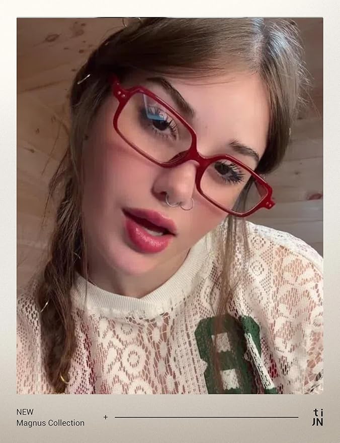 TIJN Olisa Blue Light Blocking Glasses for Women Men,Oval Glasses Frame Bluelight Glasses for Gaming/Computer/Screen