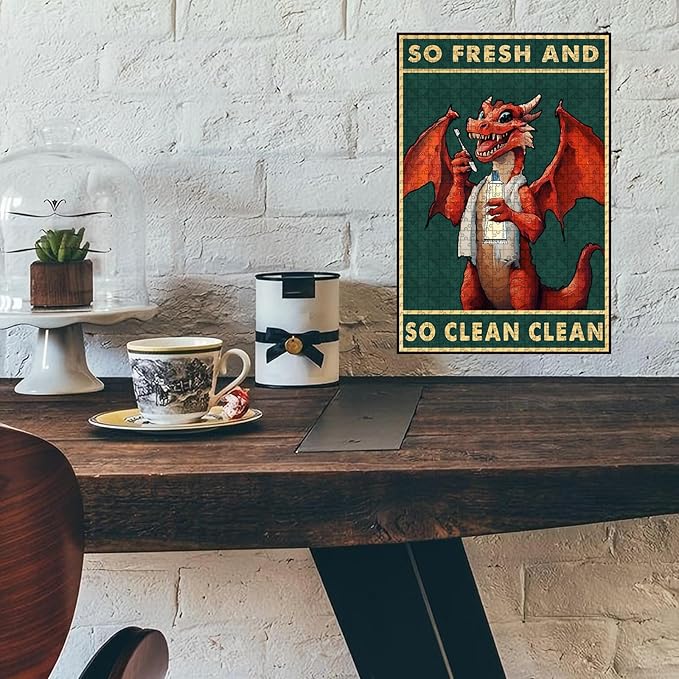 500 Piece Wooden Puzzle Jigsaw So Fresh and So Clean for Bar & Pub Challenging Stress Relief Game 20.4x15 Inch