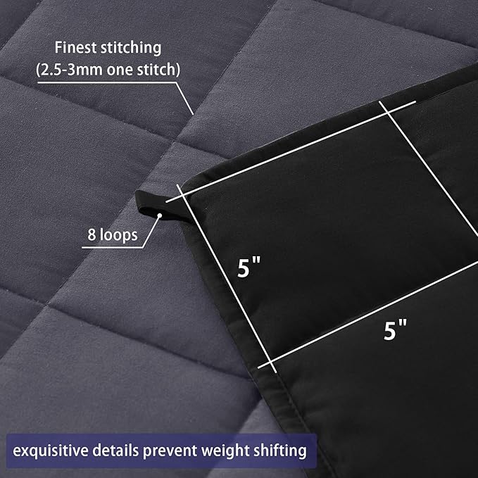 King Size Weighted Blanket for Adults (30 lbs, 80” x 87”, Grey& Black) Cooling Heavy Blanket for Sleeping Perfect for 290-310 lbs, Breathable Blanket for Adults & Couple All Season, Machine Washable