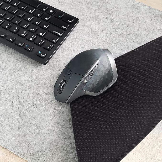 DawnTrees Felt Desk Pad,Keyboard Mat (35.8x11.8Inches),Large Felt Mouse Pad,Computer Desk Mat XL,Desk Protector for Office (Light Gray)