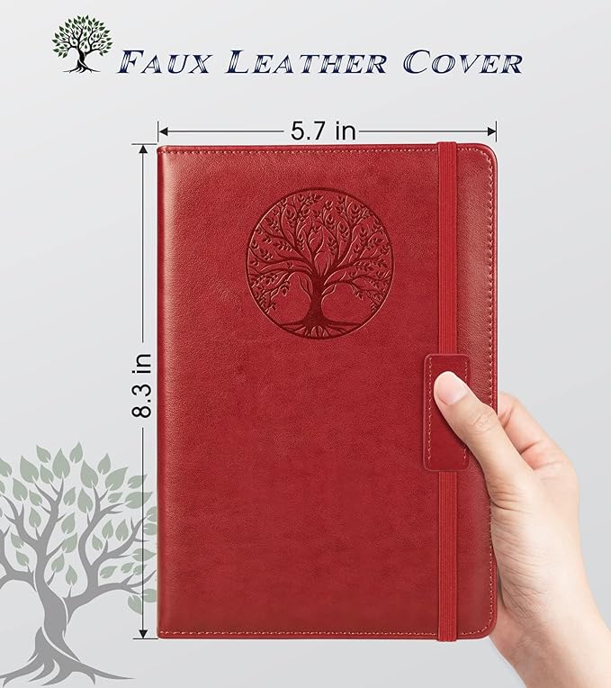 Lined Journal Notebook for Women Men,256 Pages A5 Hardcover Leather Journals for Writing,Travel,Business,Work & School,College Ruled Notebooks for Note Taking,Diary Notepad 5.7"×8.3"