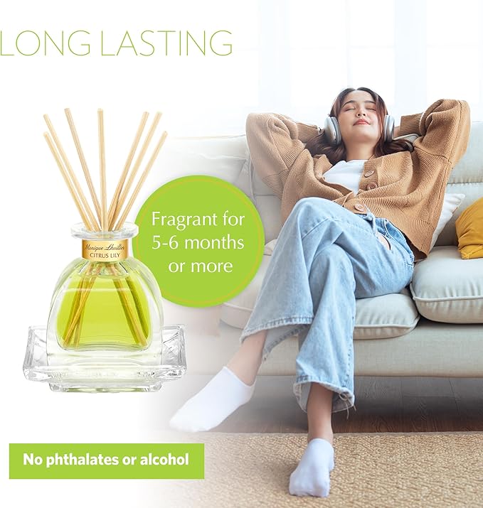 AGRARIA PetiteEssence Flower and Reed Diffuser Set, Handcrafted Sola Flower Botanical Home Fragrance, Scented Oil Diffuser Gift Set for All Occasions