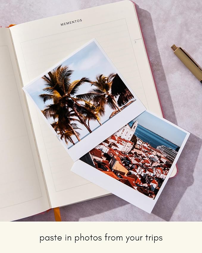 Kunitsa Co. Travel Journal - Guided Notebook for Travelers to Plan & Reflect on Vacations & Trips. Keepsake Travel Gift, Lavender Pink