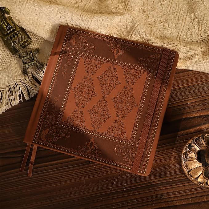 TIEFOSSI Dotted Journal Notebook, Dot Grid Notebook for Women Men, Hardcover PU Leather Journal, 160 GSM Thick Paper, 160 Numbered Pages with Gold Edges, 8 x 8 Square Diary