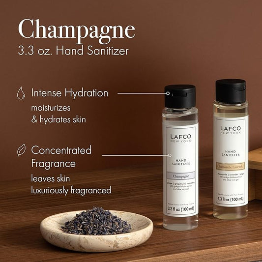 LAFCO New York Hand Sanitizer, Champagne - 3.3 fl oz - Purifies & Hydrates - Cruelty Free