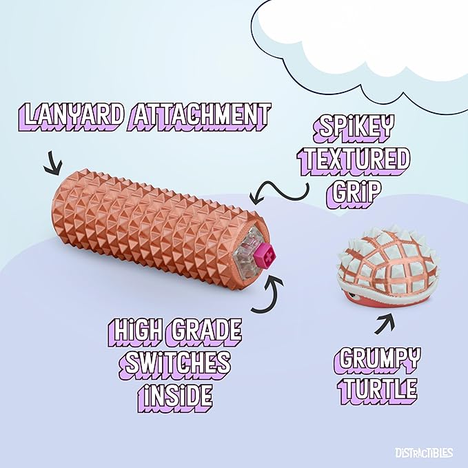 Shelly - Sensory Fidget Toy, Textured Pain Stim Device, Stress Relief for Focus and Concentration (Neon Rosé)