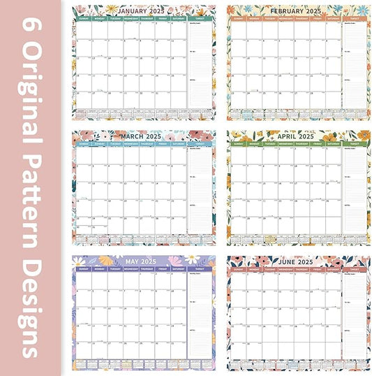 Ospelelf Desk Calendar 2025-2026 Large 22"x17" Monthly Planner Pad with Plastic Cover 18 Months Ditsy Floral