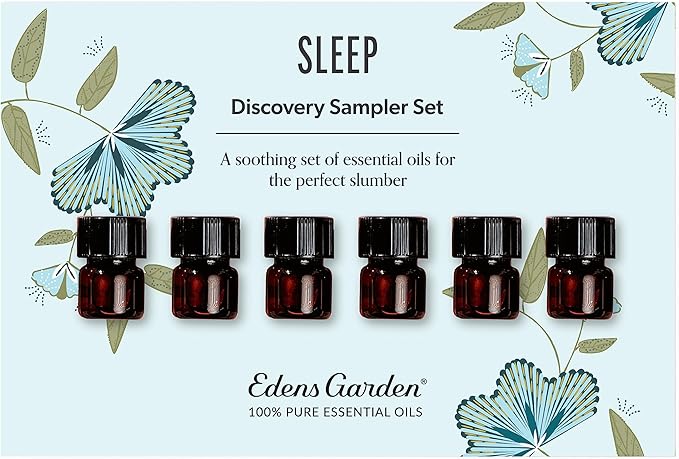 Edens Garden Sleep Essential Oil Discovery Sampler 6 Set – 100% Pure Therapeutic Grade Essential Oils for Relaxation, Calm & Wellness – Aromatherapy Oil Blends for Diffuser & Self-Care, .92 ml/ 6 Pack