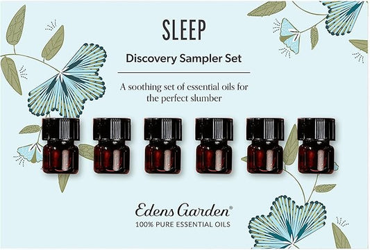 Edens Garden Sleep Essential Oil Discovery Sampler 6 Set – 100% Pure Therapeutic Grade Essential Oils for Relaxation, Calm & Wellness – Aromatherapy Oil Blends for Diffuser & Self-Care, .92 ml/ 6 Pack