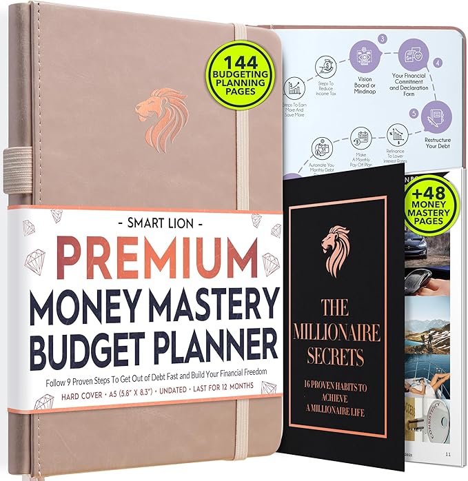 Financial Planner - Monthly Budget Planner & Monthly Bill Organizer | A 12-Month Journey to Financial Freedom | Bill Payment Tracker Organizer, Debt, Expense Tracker & Money Saving with Pockets