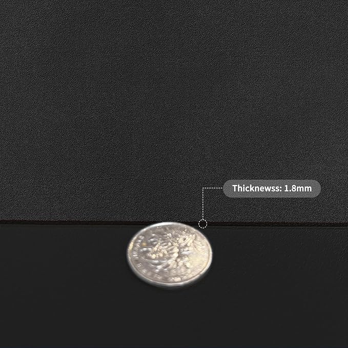 Leather Desk Mat,1.8mm Thick,12x42 Inch Desk Cover,Desk Protector Mat,Dresser Cover Top,Nail Table Mat,Dresser Cover,Quartz Countertop Protector,Table Sticker Cover(Black+Black,12×42)