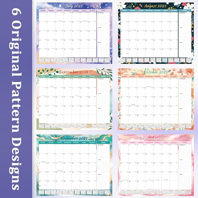 Ospelelf Desk Calendar 2025-2026 Large 22"x17" Monthly Family Planner Pad with Protective Cover 18 Months July 2025 to December 2026 Diversified