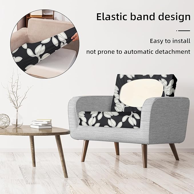 8Pcs Stretch Patio Cushion Covers,Outdoor Couch Cover Replacement,Outdoor Couch & Sofa Slipcovers,for Patio Furniture Cushion Cover,Washable Reusable Furniture Protector (Print,Cover Only)