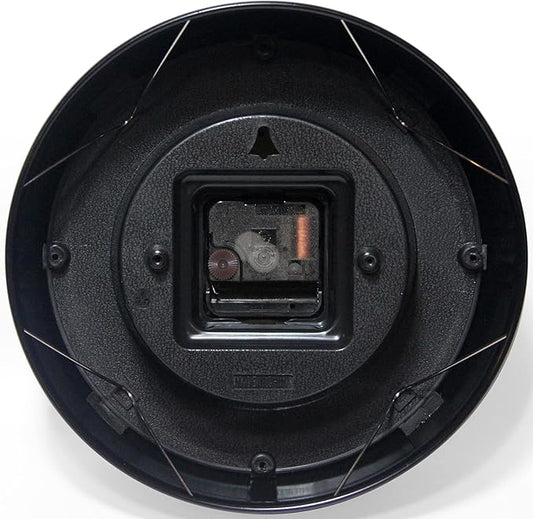 Infinity Instruments LTD. Retro 9 inch Silent Sweep Non-Ticking Mid Century Modern Kitchen Diner Wall Clock Quartz Movement Retro Wall Clock Decorative (Black)