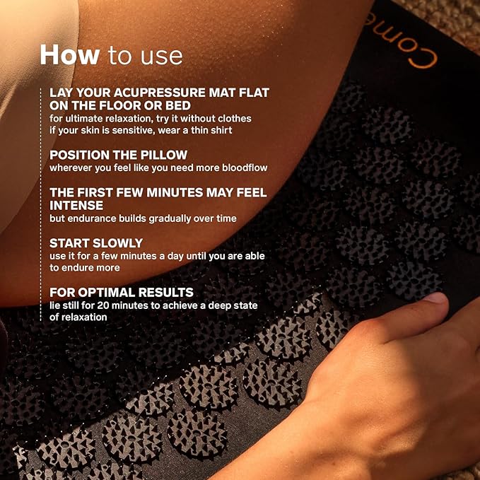 LELO Acupressure Mat – Designed for Relaxation and Stress Relief, Perfect for Back, Neck & Shoulders Muscles, Premium Wellness Acupuncture Massage Mat and Pillow Pillow – Stress & Tension Relief