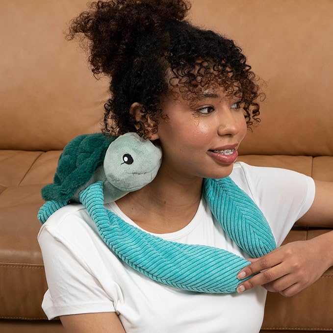 Hugarounds Sidney The Sea Turtle 2.5 lb Microwaveable & Freezable Weighted Plush Neck & Shoulder Wrap | Soothing, Comforting Hugs for Self-Care & Relaxation | Unscented for Ages 2+