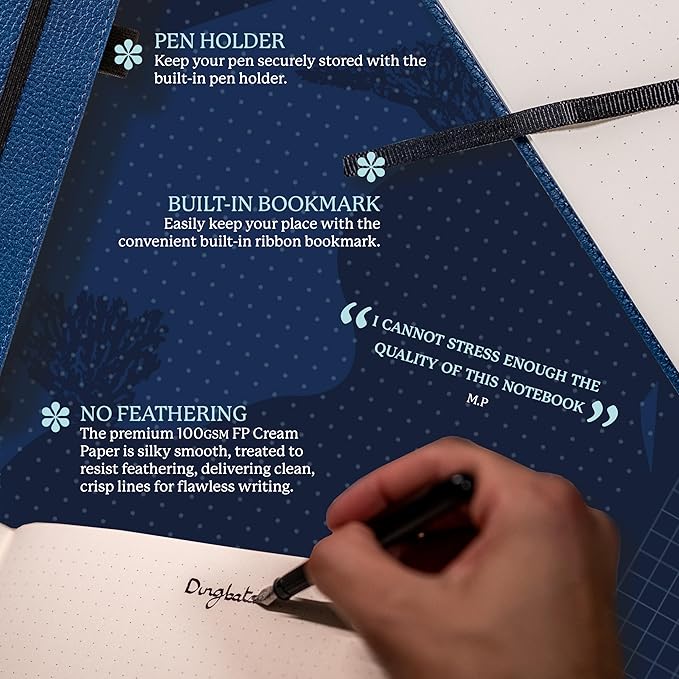 Dingbats* - Wildlife Lined Extra Large A4 Notebook - PU Leather Hardcover Journal for Work, Writing - Pocket, Elastic Closure, Pen Holder, Bookmark