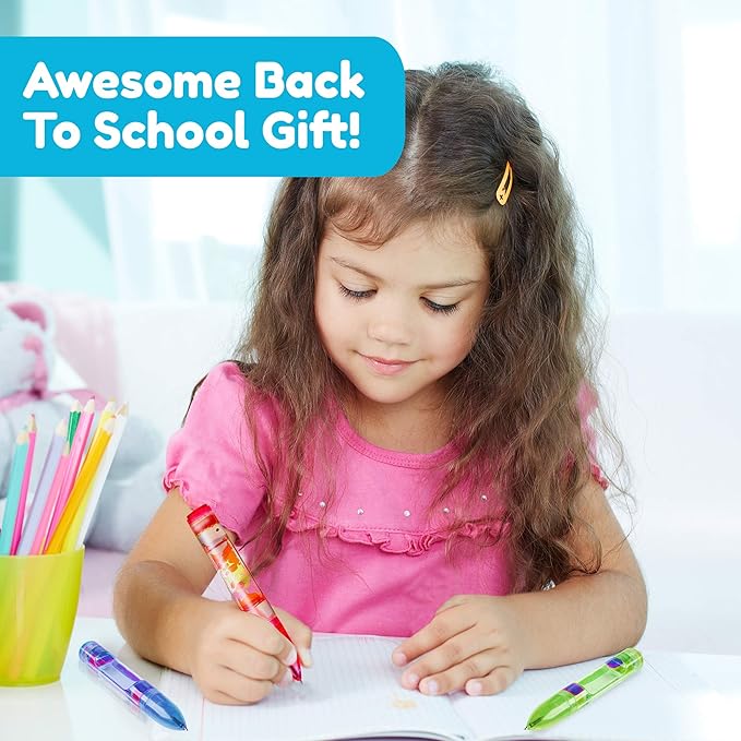 YoYa Toys Liquipen - Liquid Motion Bubbler Pen Toy (3 Pack) - 3 Colors - Colorful Timer Pens for Focus, Stress & Anxiety Relief - Fun Desk Fidget Toy for School & Office - Great Gift for Kids & Adults