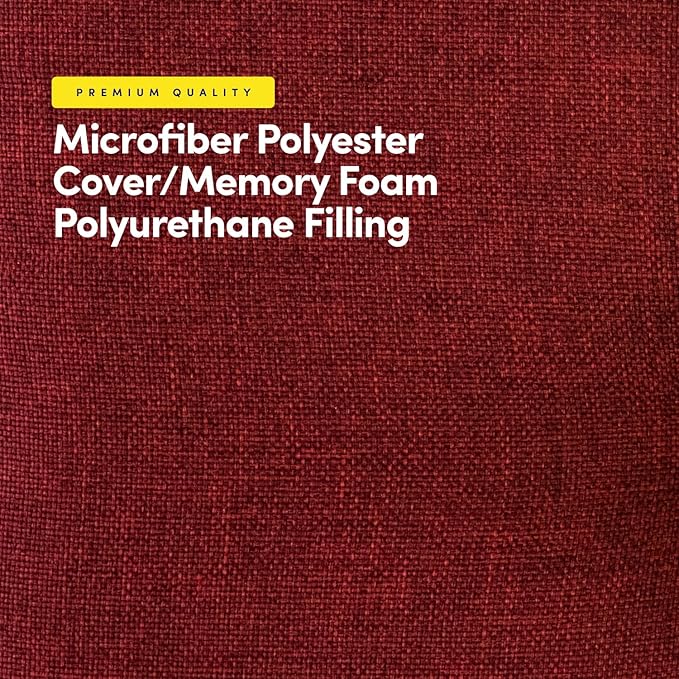 Sweet Home Collection Chair Cushion Memory Foam Pads Tufted Slip Non Skid Rubber Back U-Shaped 17" x 16" Seat Cover, 12 Count (Pack of 1), Wine Burgundy