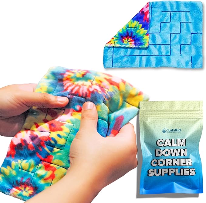 LakiKid Fidget Marble Maze Mat – Marble Fidget Toy & Tactile Sensory Items for Classroom, Sensory Mat for Learning & Focus Toys for Kids & Adults, Ideal for Concentration & Calm Down Corner Toy, 9”x6”