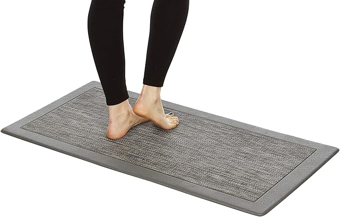 J&V TEXTILES Hillside Oversized Oil- and Stain-Resistant Anti-Fatigue Kitchen Mat (2-Pack Gray)*