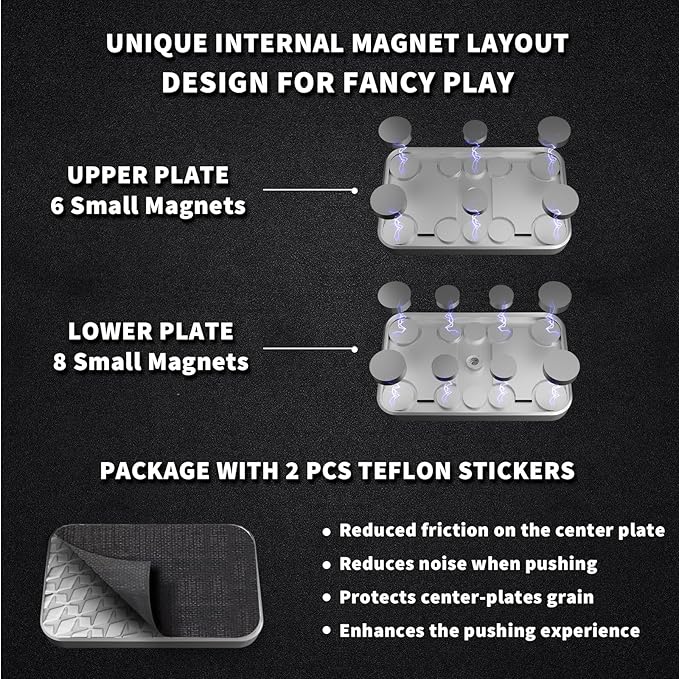 Magnetic Fidget Slider, EDC Fidget Toys for Adults, Home Office Executive Desk Toy Stress Relief Toy, Ideal Gifts for ADHD, ADD & Autism (Silver 2.0)